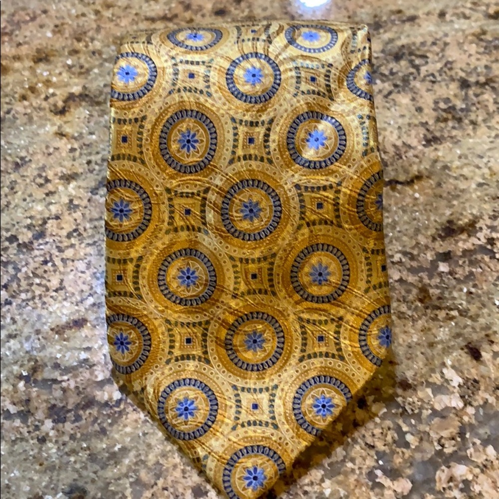 Zegna Gold Geometric Men’s Tie